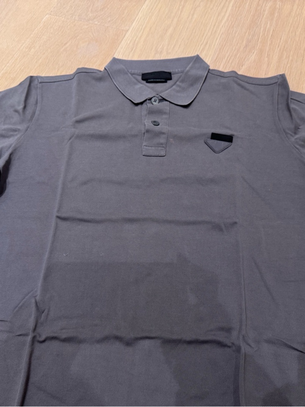Men's Prada Gray Polo Shirt - Classic Short Sleeve M